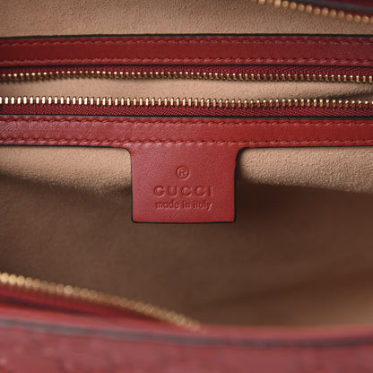 Gucci Soft Guccissima Signature Large Shoulder Tote Bag Hibiscus Red 6 of 11