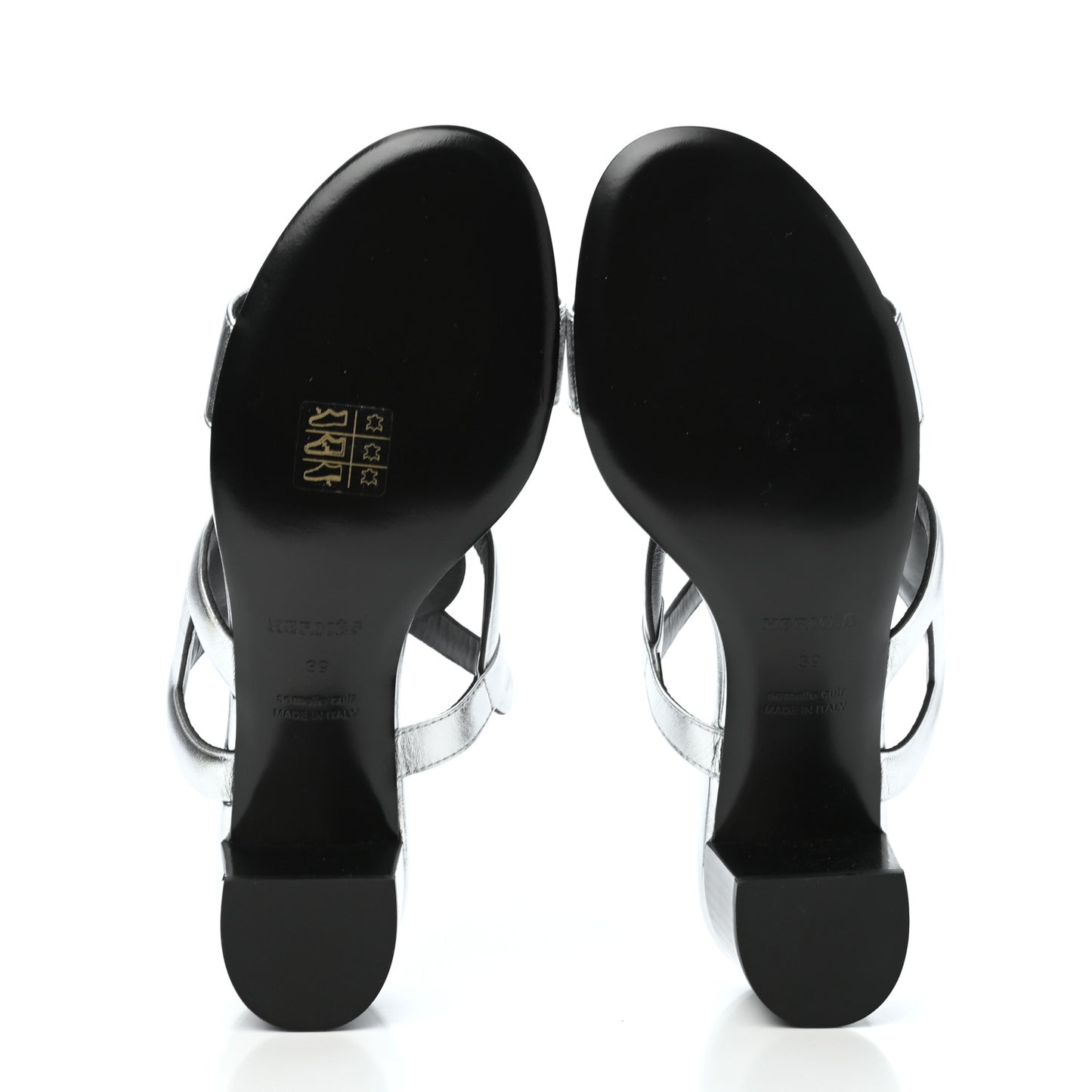 Metallic Nappa Bikini Sandals 39 Argent