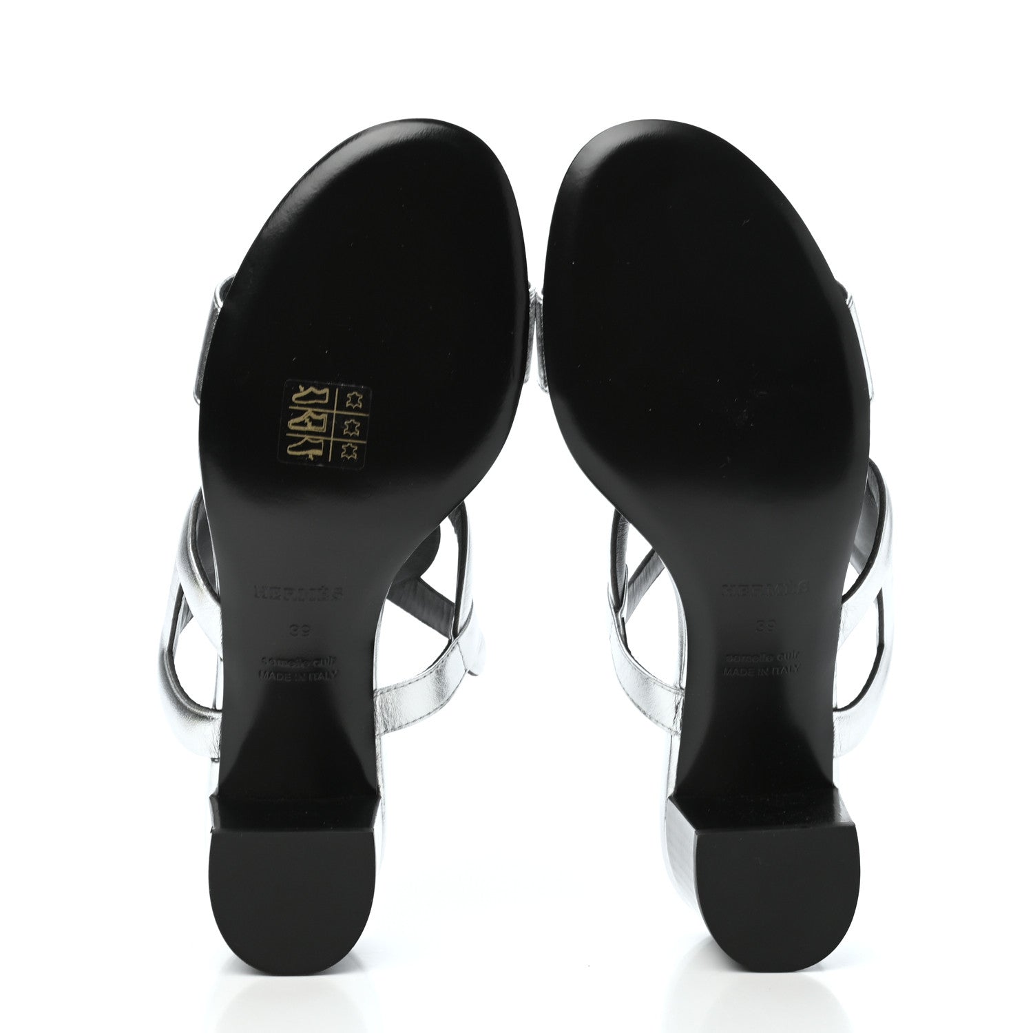 Hermes Metallic Nappa Bikini Sandals 39 Argent 5 of 8