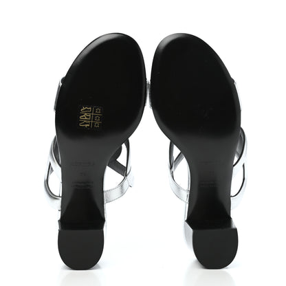 Hermes Metallic Nappa Bikini Sandals 39 Argent 5 of 8