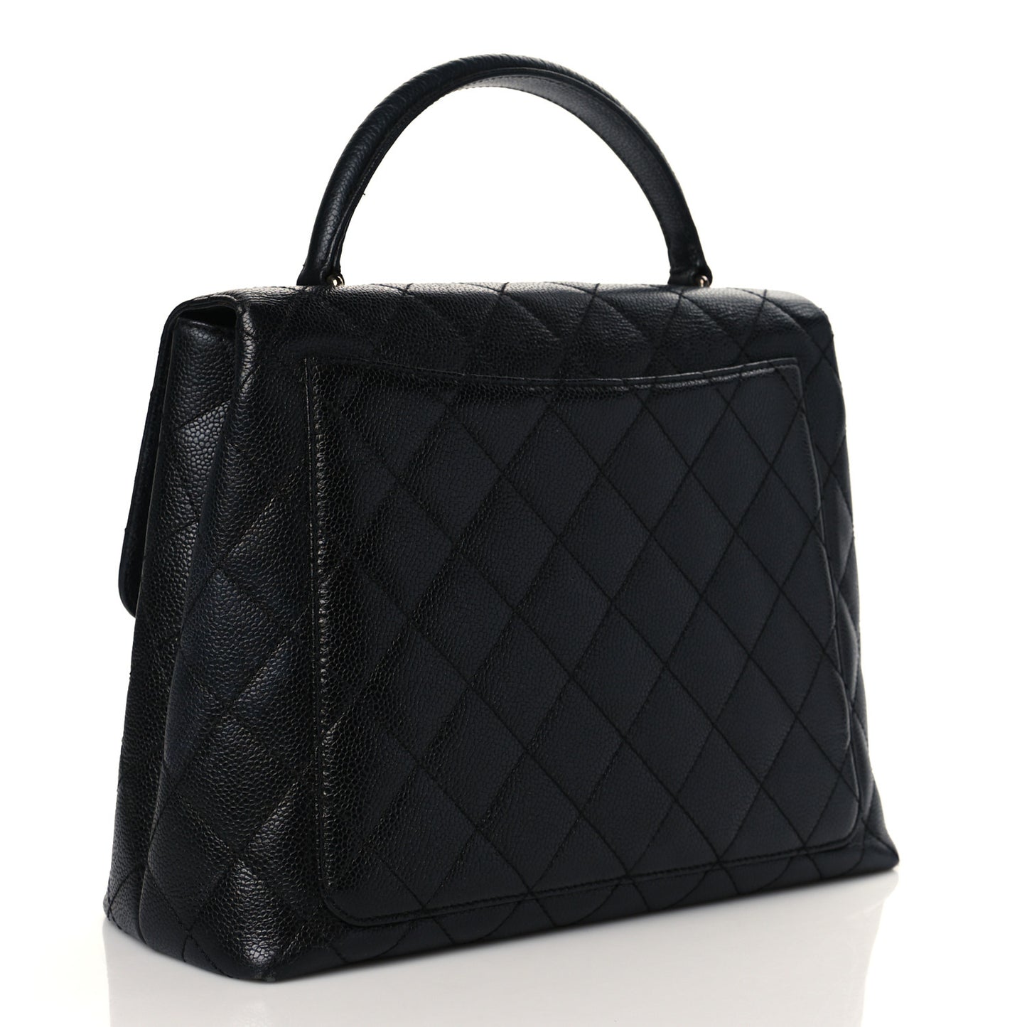 Caviar Quilted Jumbo Kelly Flap Black