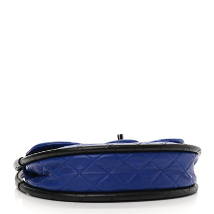 Chanel Quilted Lambskin Small Hula Hoop Flap Dark Blue 4 of 13