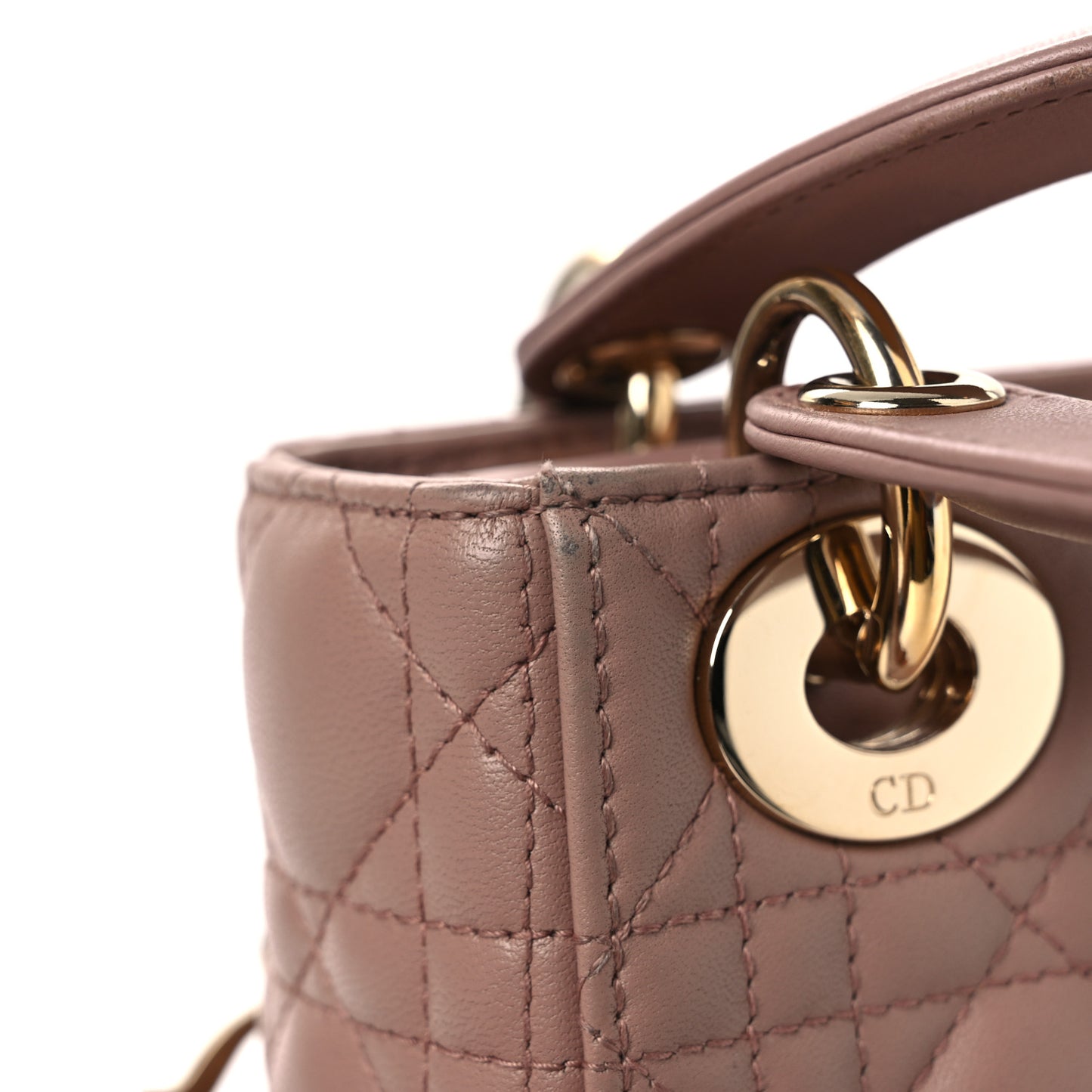 Lambskin Cannage Mini Lady Dior Blush