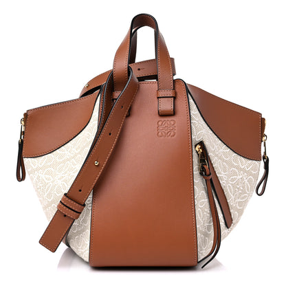 Loewe Calfskin Canvas Anagram Small Hammock Shoulder Bag Ecru Tan 1 of 10