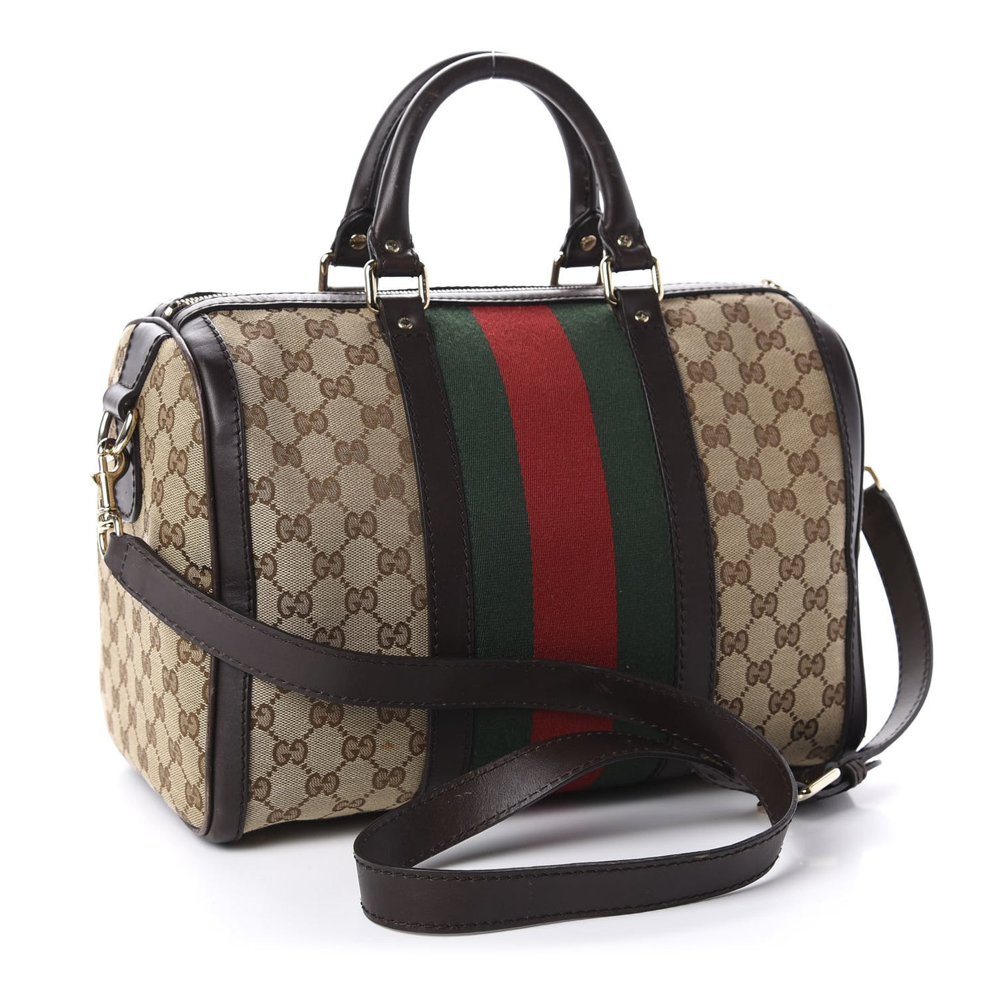 Monogram Vintage Web Medium Boston Dark Brown