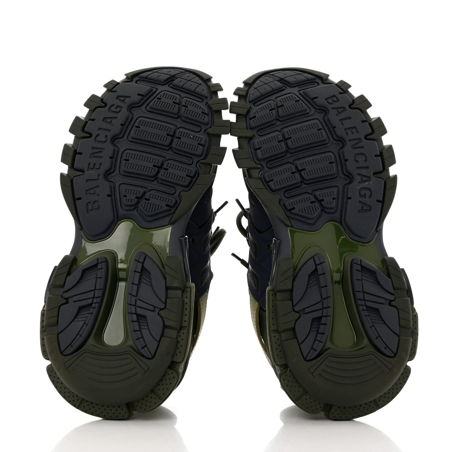 Balenciaga Mesh Rubber Tri-Color Womens Track Sneakers 38 Kaki Dark Grey Green 5 of 11