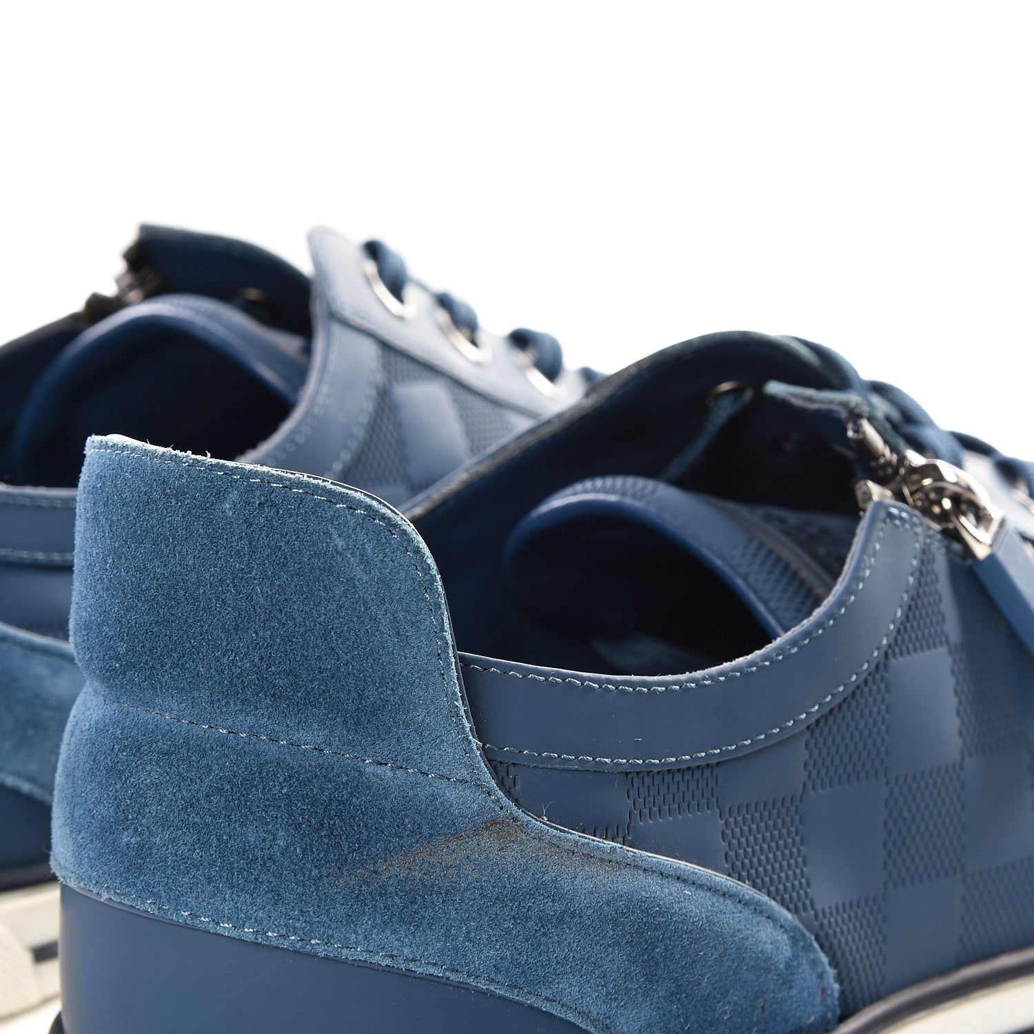 Louis Vuitton Damier Challenge Zip Up Sneakers 7.5 Blue 8 of 12