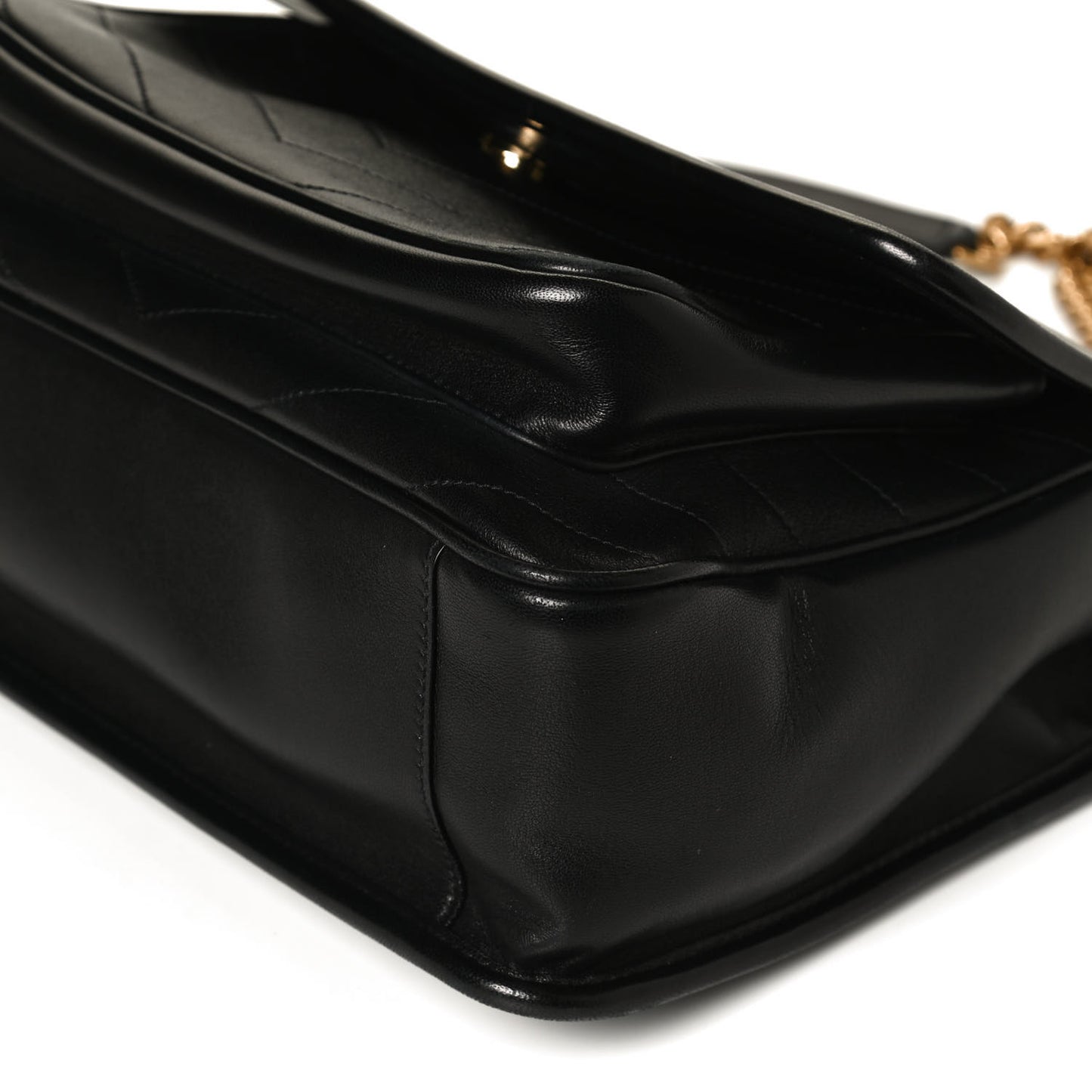 Lambskin Matelasse Monogram Medium Niki Chain Satchel Black