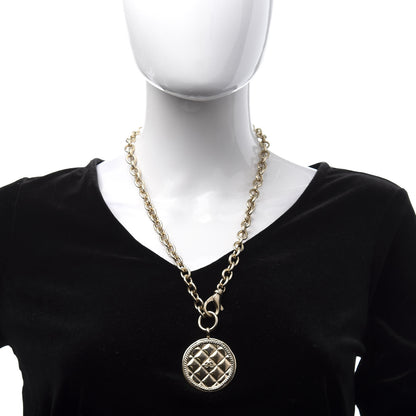 Chanel Quilted CC Pendant Chain Necklace Gold 2 of 6
