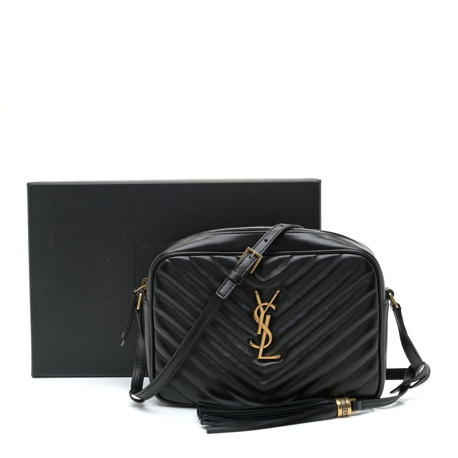 Saint Laurent Calfskin Matelasse Monogram Lou Camera Bag Black 14 of 14