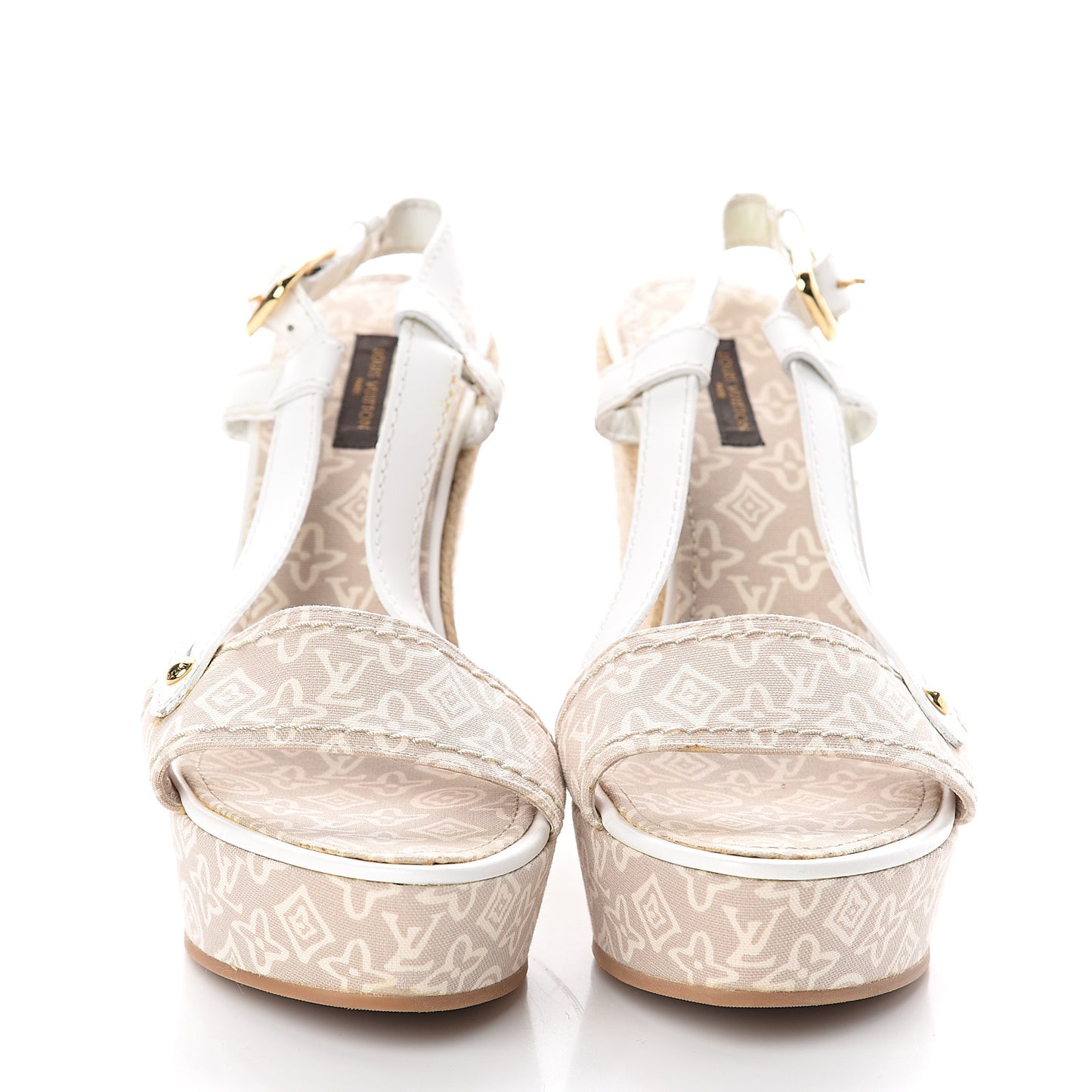 Canvas Tahitienne Espadrille Wedges 39.5 Beige