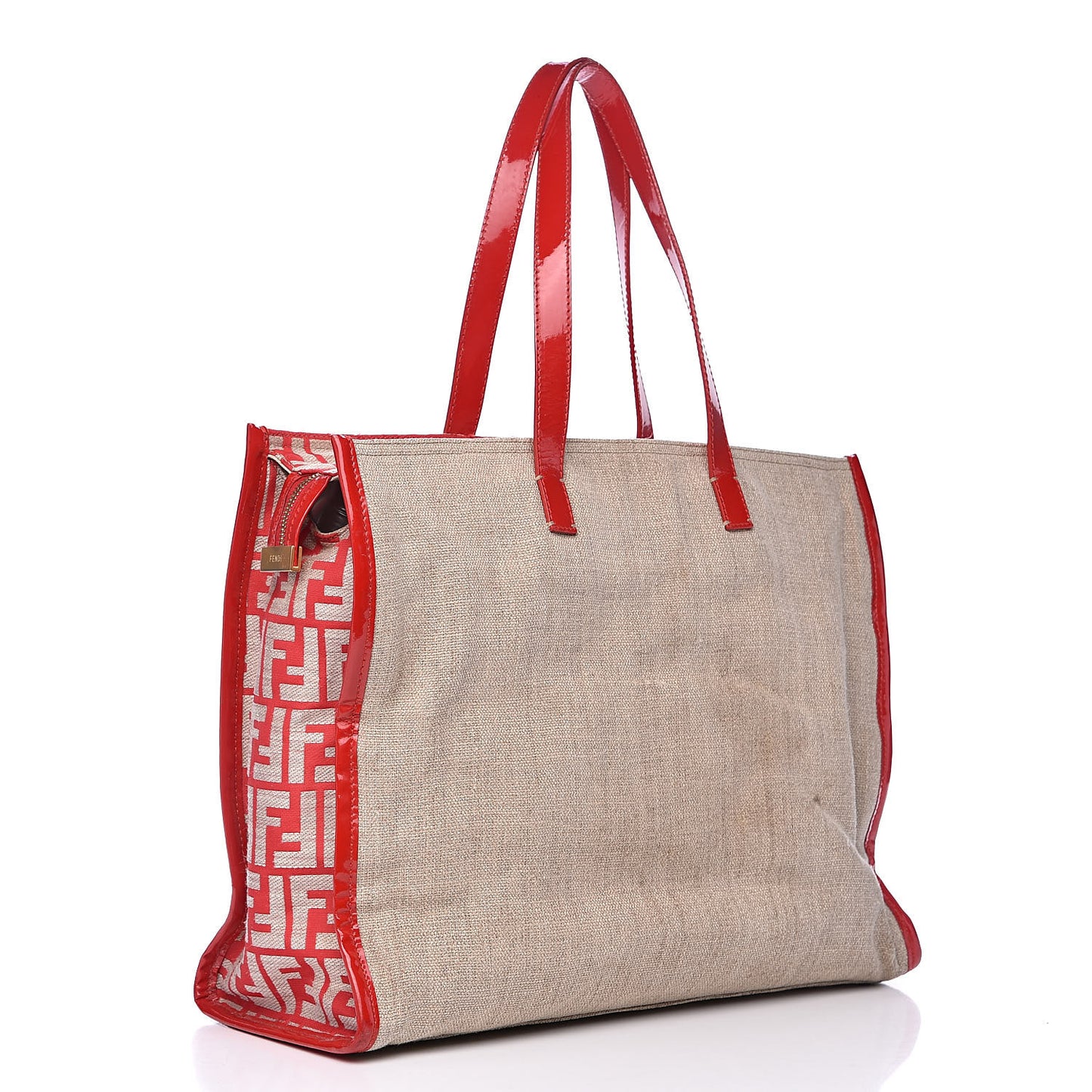 Linen Patent FF Shopping Tote Fragola