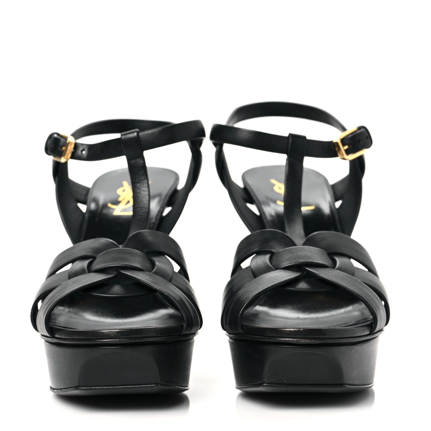 Calfskin Tribute 75 Platform Sandals 39 Black