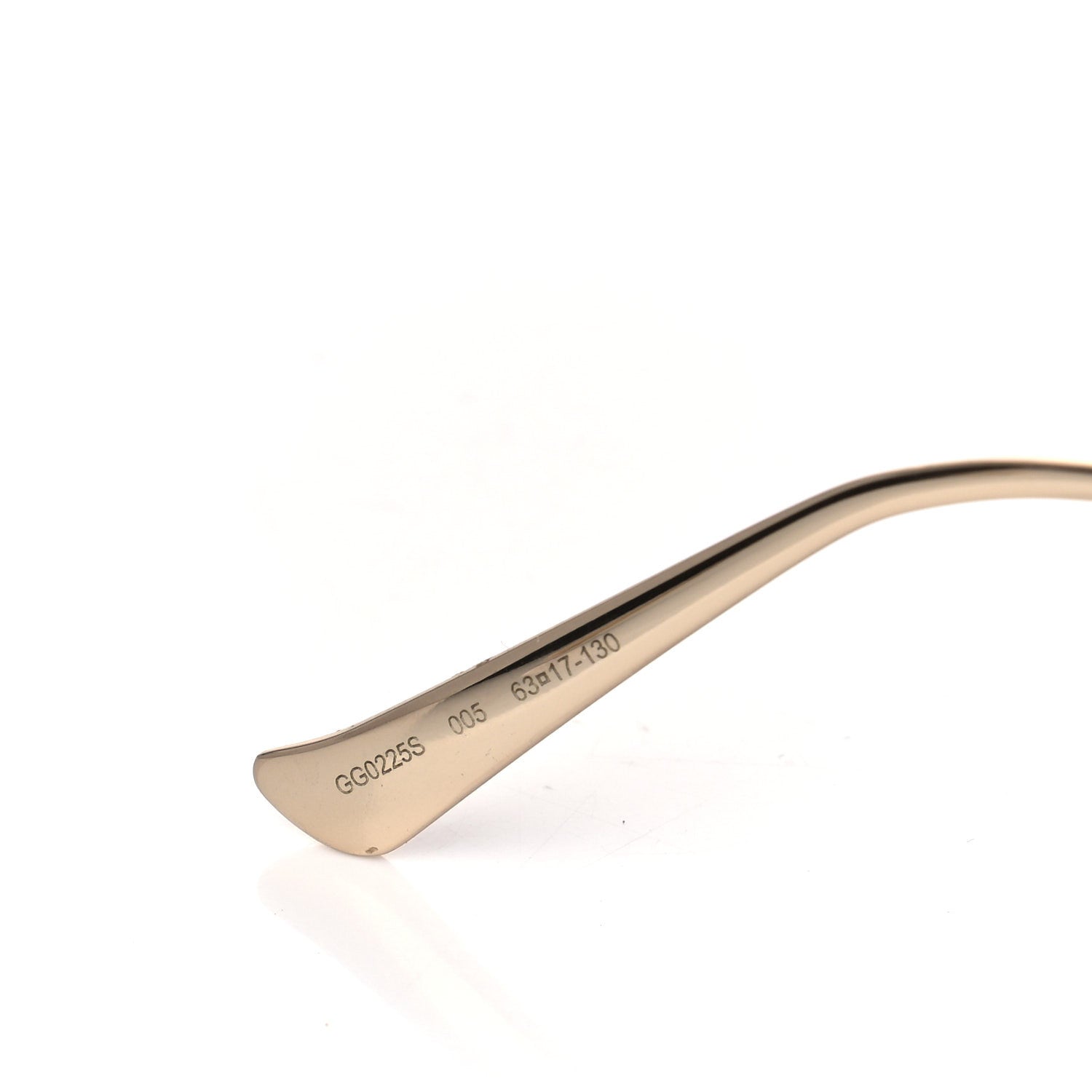 Gucci Metal Oversized Round Frame GG0225S Sunglasses Gold 6 of 8