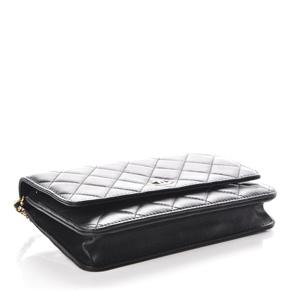 Chanel Lambskin Quilted Wallet On Chain WOC Black 4 of 13