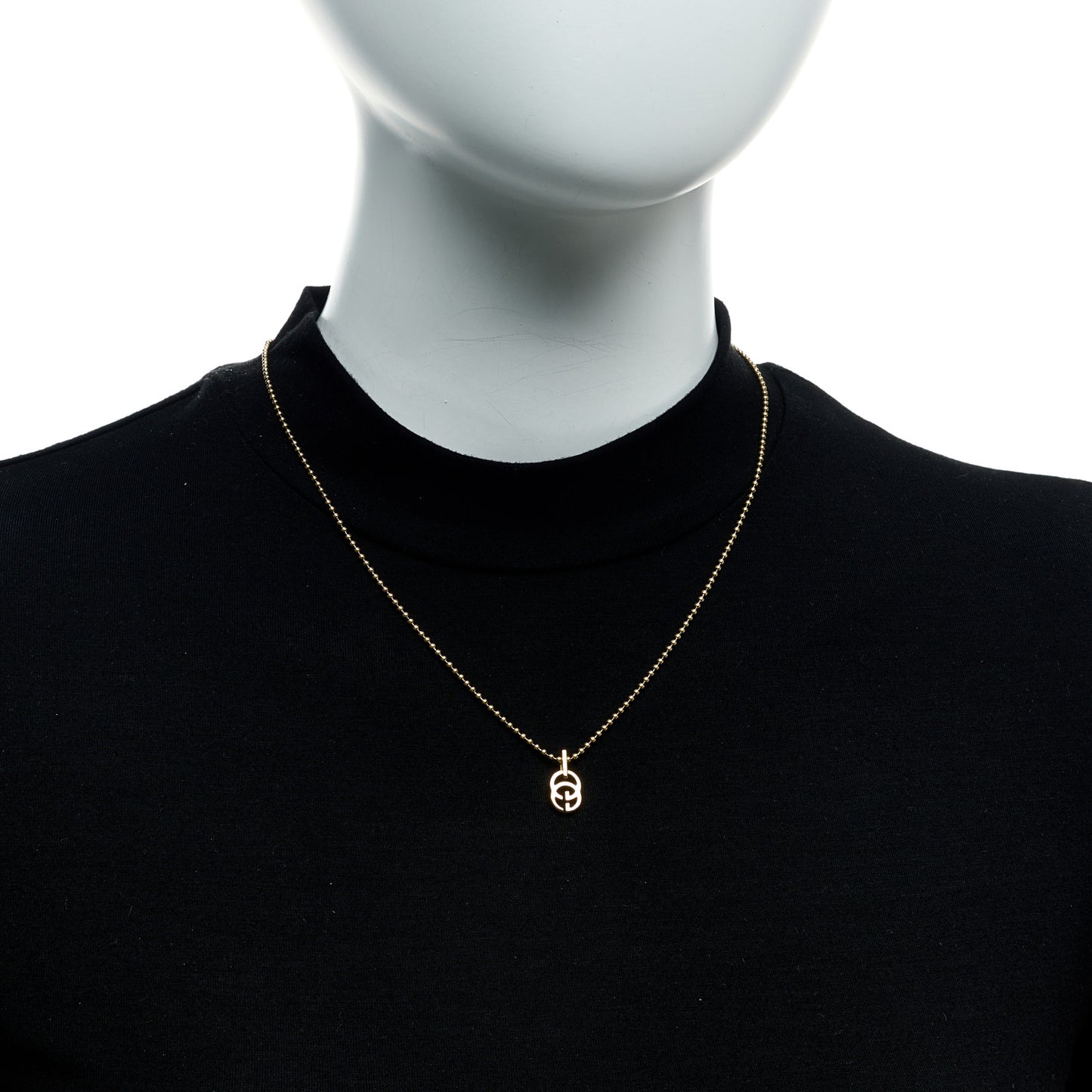 18K Yellow Gold Running GG Pendant Necklace