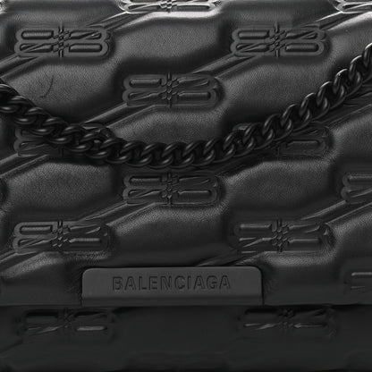 Balenciaga Nappa BB Monogram Embossed Medium Triplet Bag Black 5 of 9