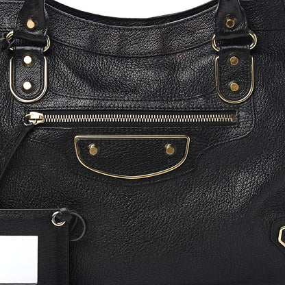 Balenciaga Chevre Gold Metallic Edge Hardware City Black 9 of 10