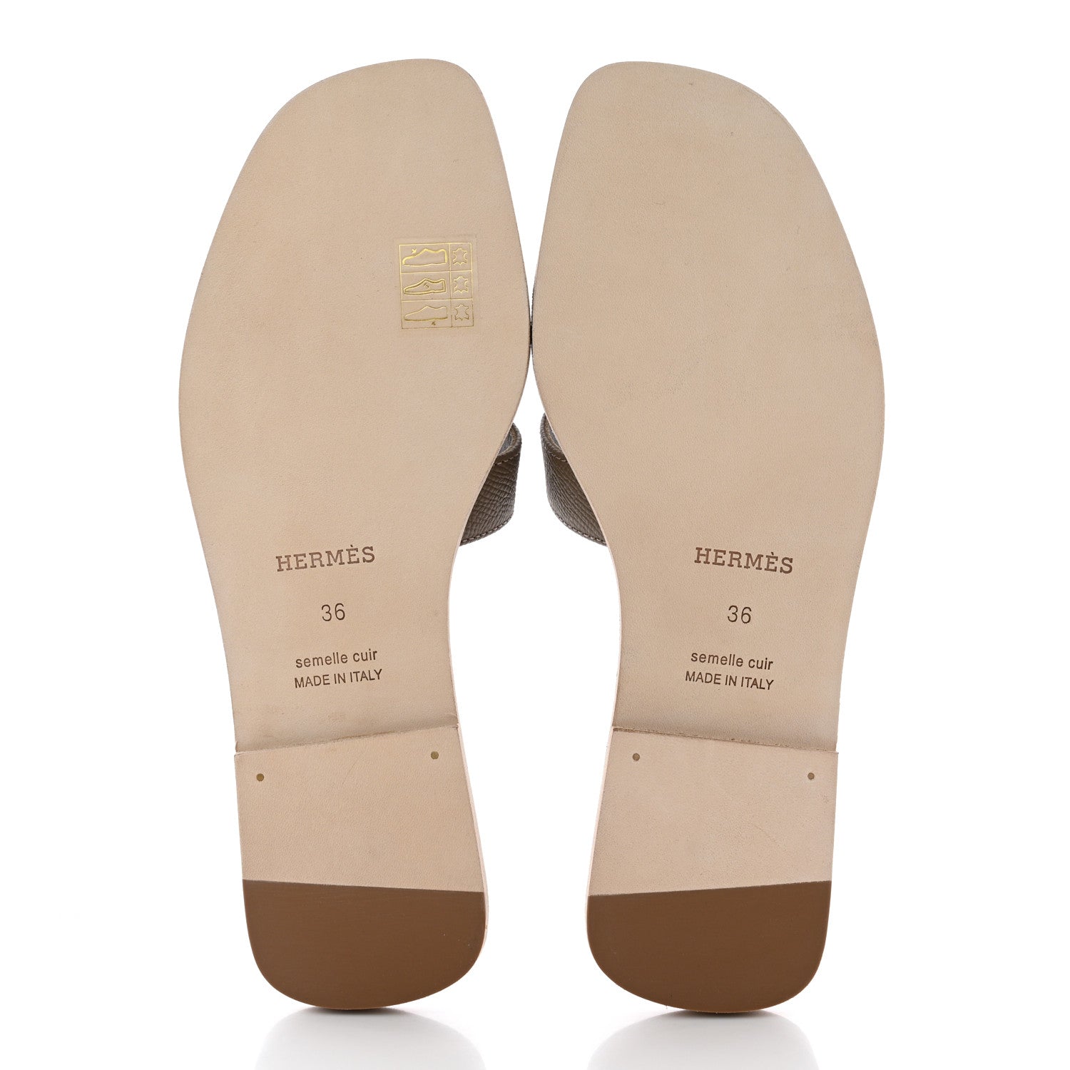 Hermes Epsom Oran Sandals 36 Etoupe 5 of 17