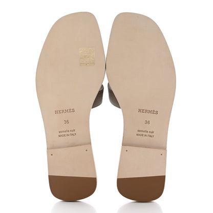 Hermes Epsom Oran Sandals 36 Etoupe 5 of 17