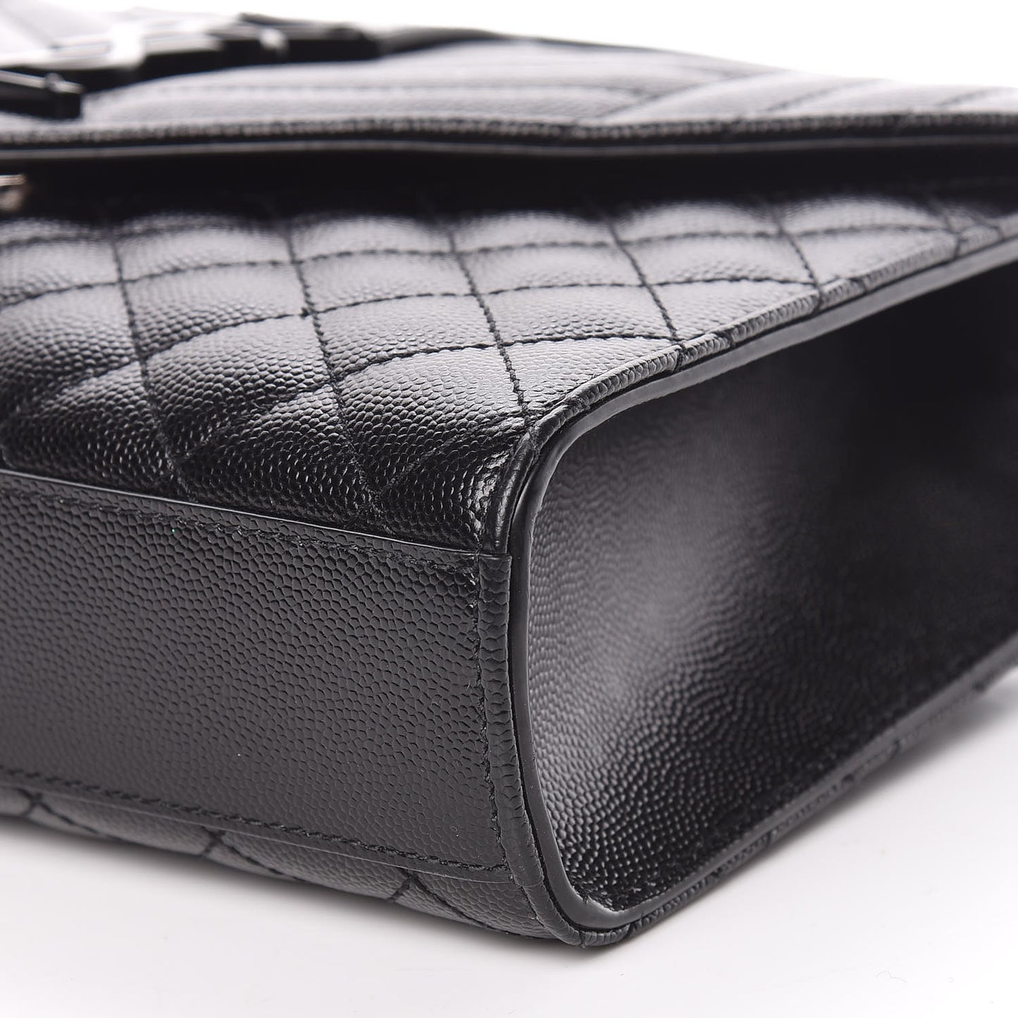 Grain De Poudre Textured Mixed Matelasse Triquilt Medium Monogram Satchel Black