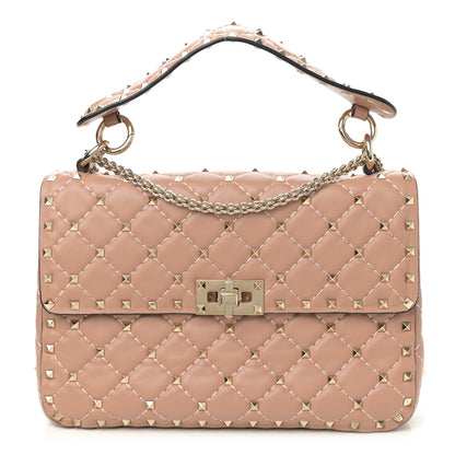 Valentino Garavani Nappa Medium Rockstud Spike Shoulder Bag Soft Noisette 1 of 10