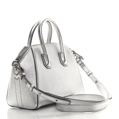 Givenchy Metallic Sugar Goatskin Mini Antigona Silver 2 of 15