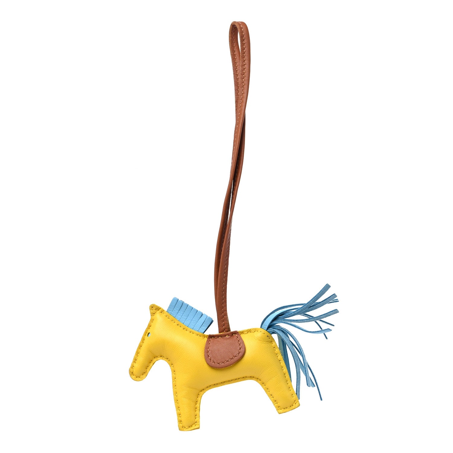 Hermes Milo Lambskin Grigri Rodeo Horse Bag Charm PM Jaune De Naples 1 of 4