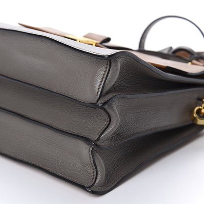 Miu Miu Goatskin Bandoliera Madras Bi-Color Shoulder Bag Grey and Brown 7 of 9