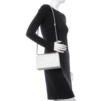Christian Dior Patent Micro-Cannage Small Diorama Flap Bag White 2 of 12