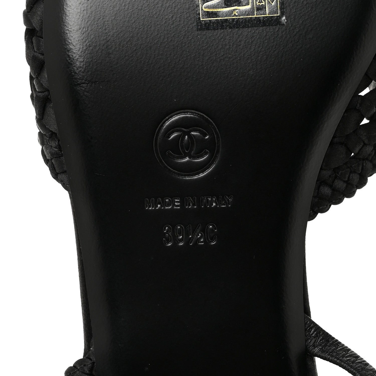 Chanel Satin Braided Slingback Flats 39.5 Black 8 of 9