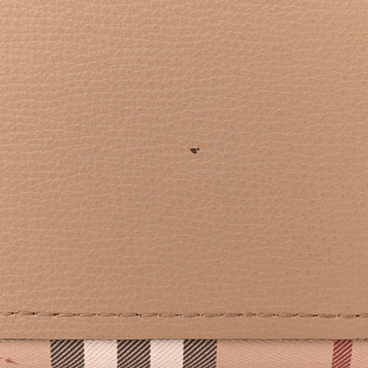 Burberry Grainy Calfskin Haymarket Check Medium Reversible Tote Camel 19 of 27