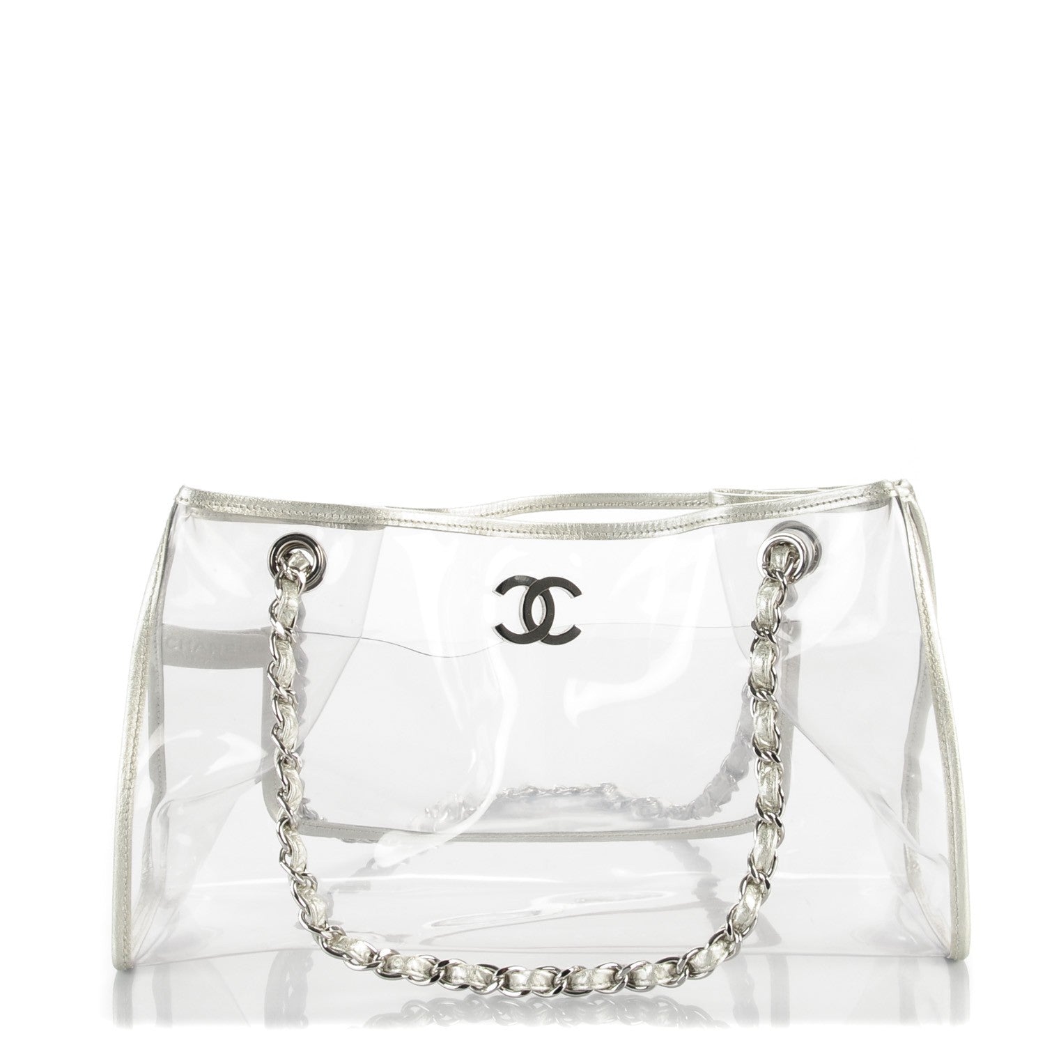 Chanel Vinyl Naked Tote Silver 1 of 6