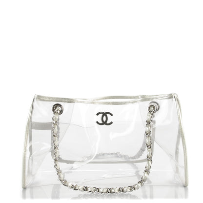 Chanel Vinyl Naked Tote Silver 1 of 6