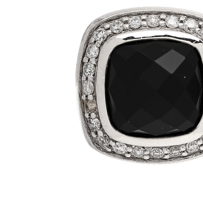 David Yurman Sterling Silver Diamond Black Onyx Albion Earrings 5 of 5