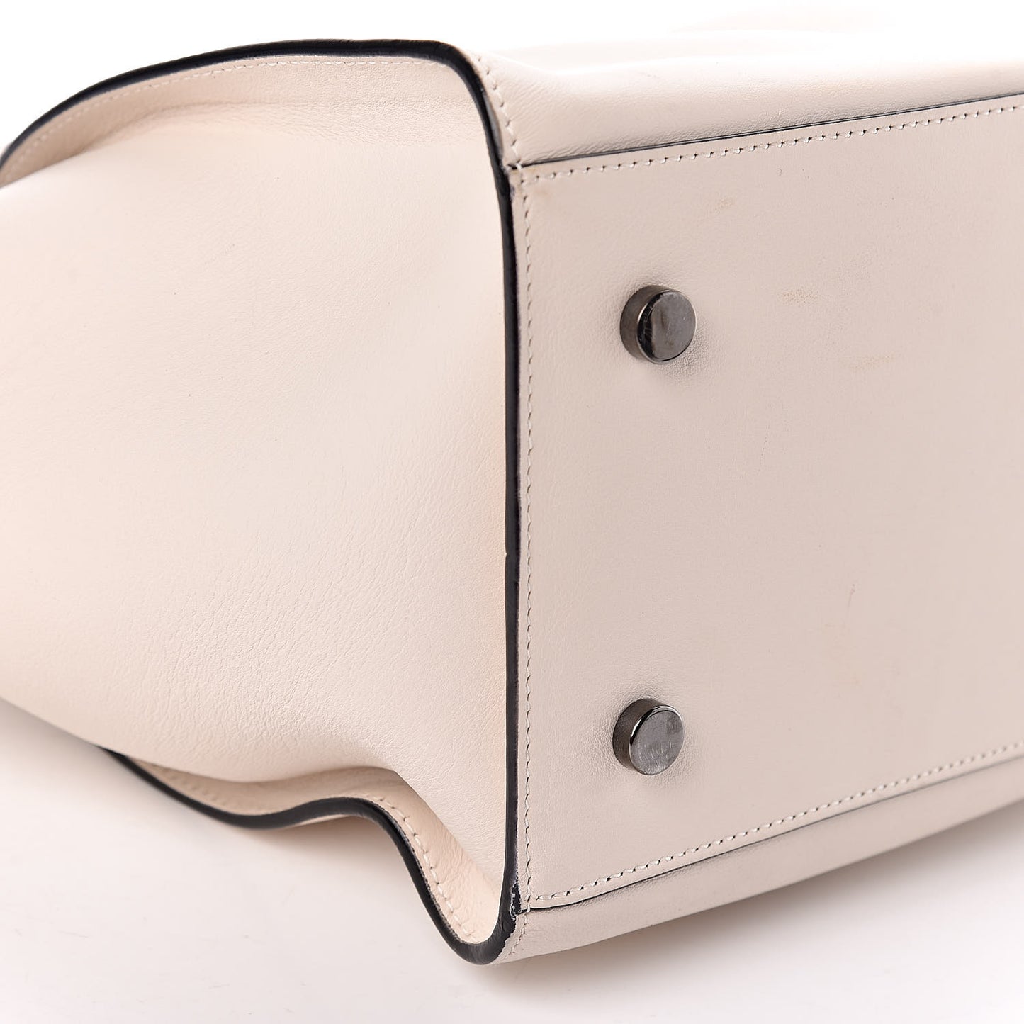 Calfskin Small Monogram Cabas Dove White