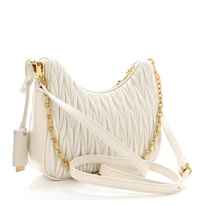 Miu Miu Nappa Matelasse Shoulder Bag White 3 of 10