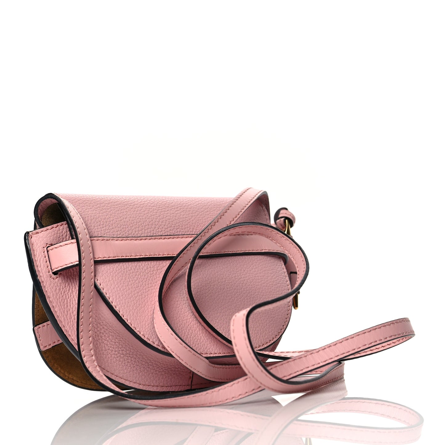 Grained Calfskin Mini Gate Crossbody Bag Pastel Pink