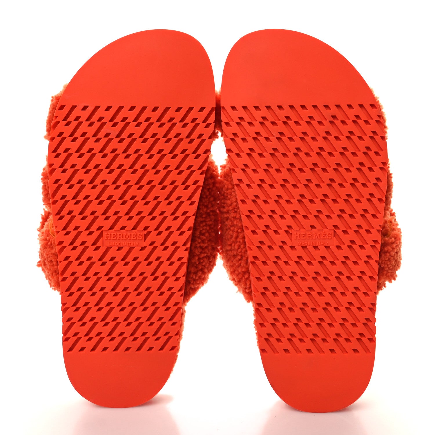 Hermes Woolskin Womens Chypre Sandals 37.5 Orange 5 of 8