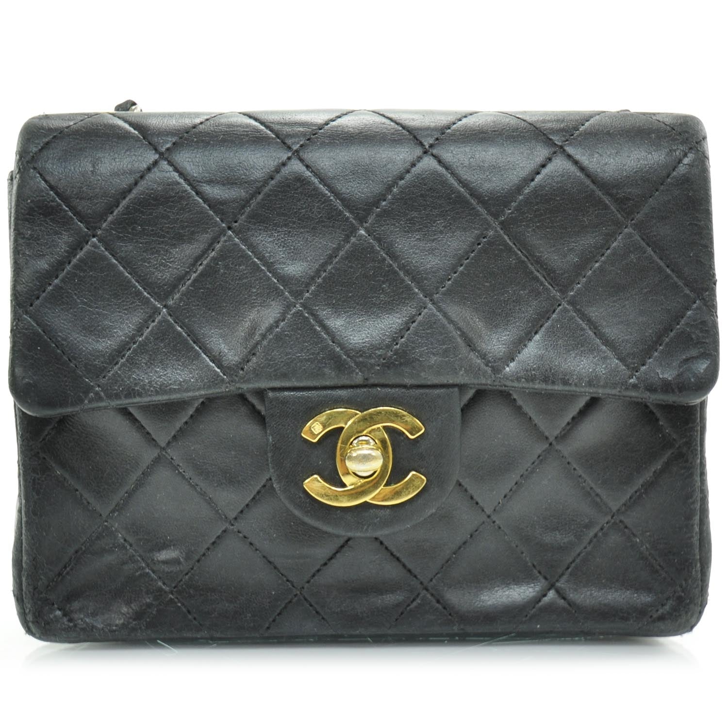 Chanel Lambskin Quilted Mini Flap Black GHW 1 of 10