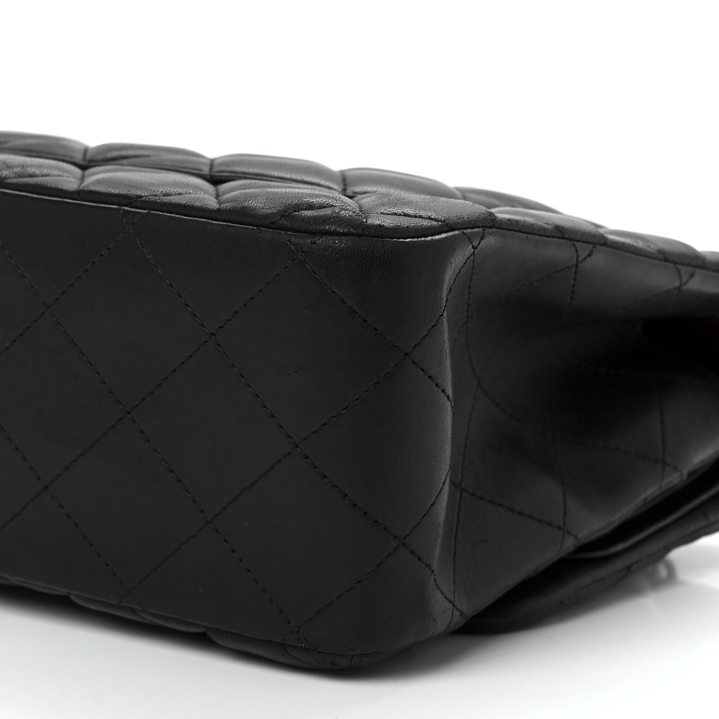Lambskin Quilted Jumbo Double Flap Black