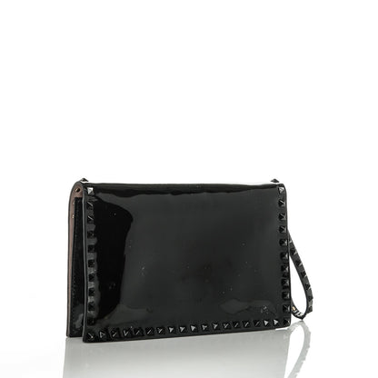 Valentino Garavani Patent Rockstud Wristlet Clutch Black 3 of 9