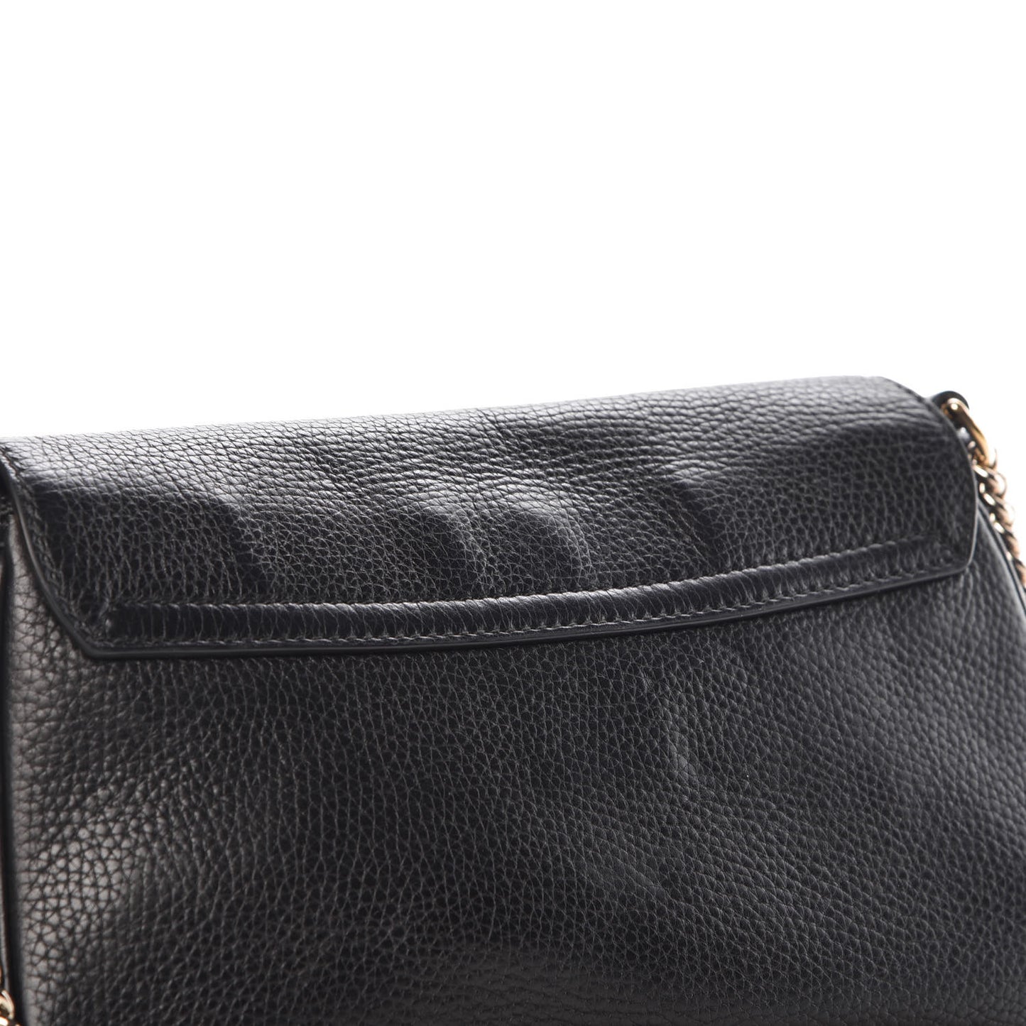 Pebbled Calfskin Medium Soho Flap Crossbody Black