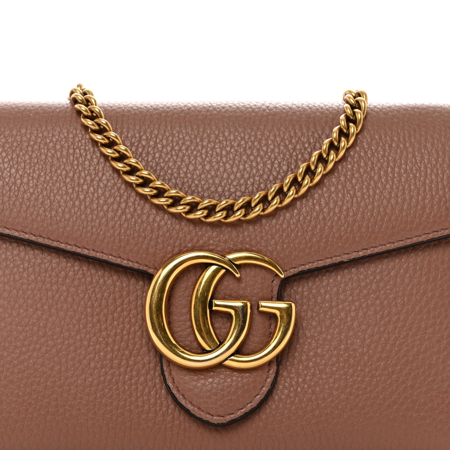 Gucci Cellarius Calfskin GG Marmont Chain Wallet Rosy Phard 6 of 12