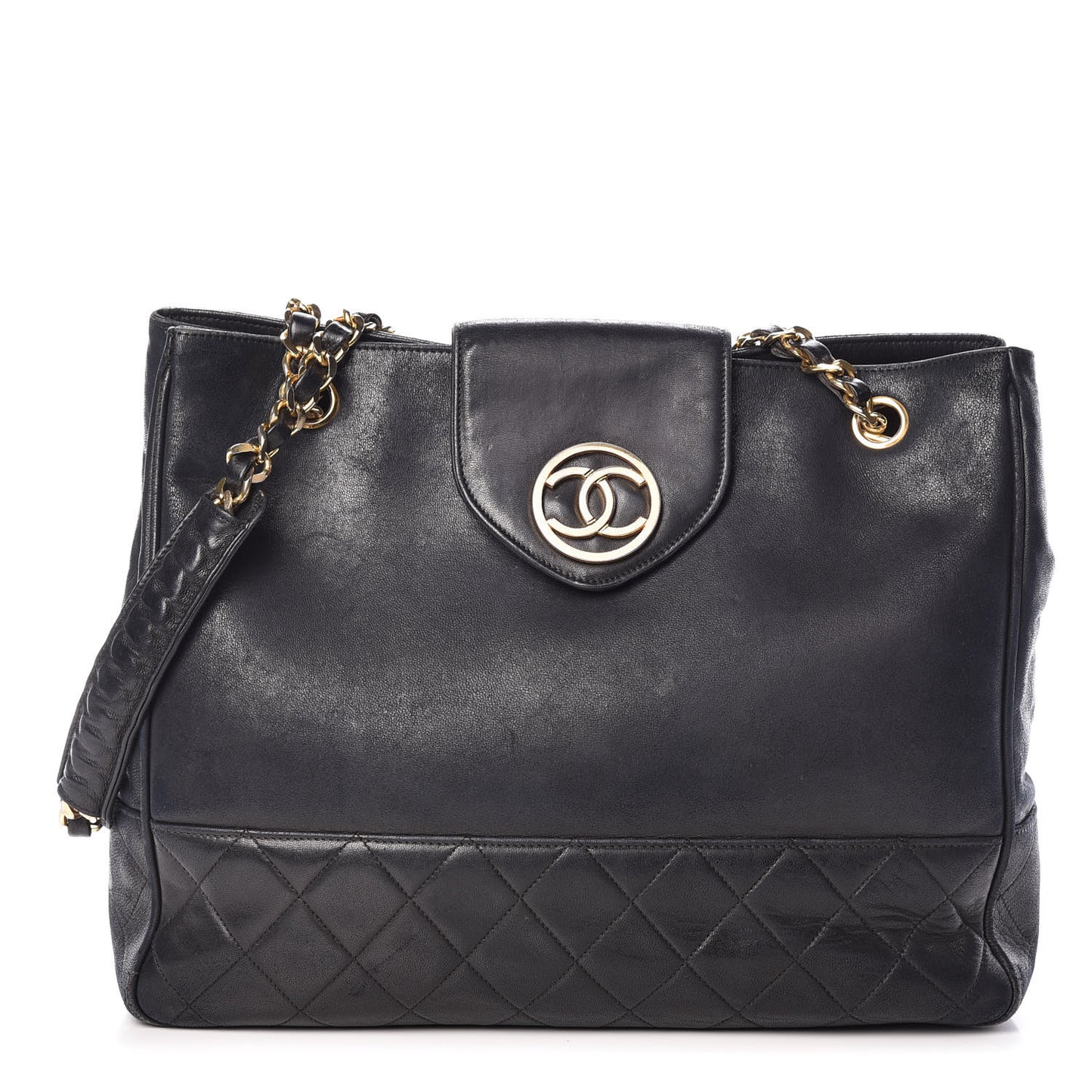 Lambskin Quilted Tote Black