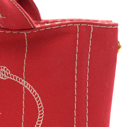 Prada Canapa Small Logo Tote Rosso 13 of 14