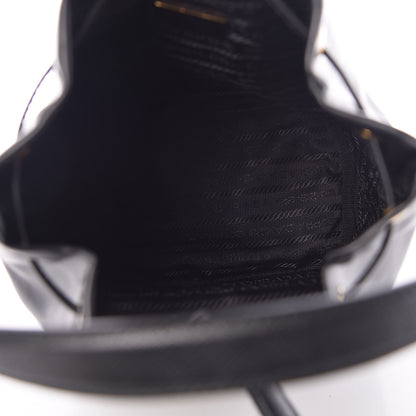 Prada Soft Calf Saffiano Mini Bucket Crossbody Bag Black 5 of 9