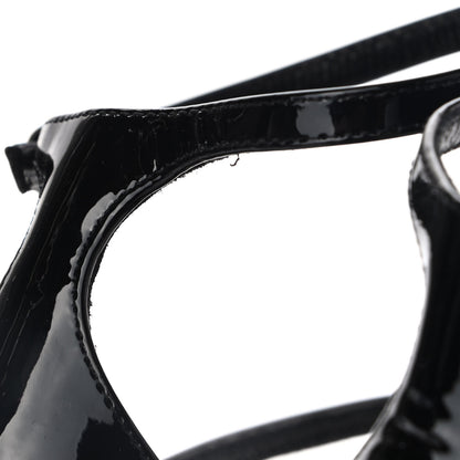 Saint Laurent Patent Cassandra 100 Sandals 38.5 Black 10 of 11