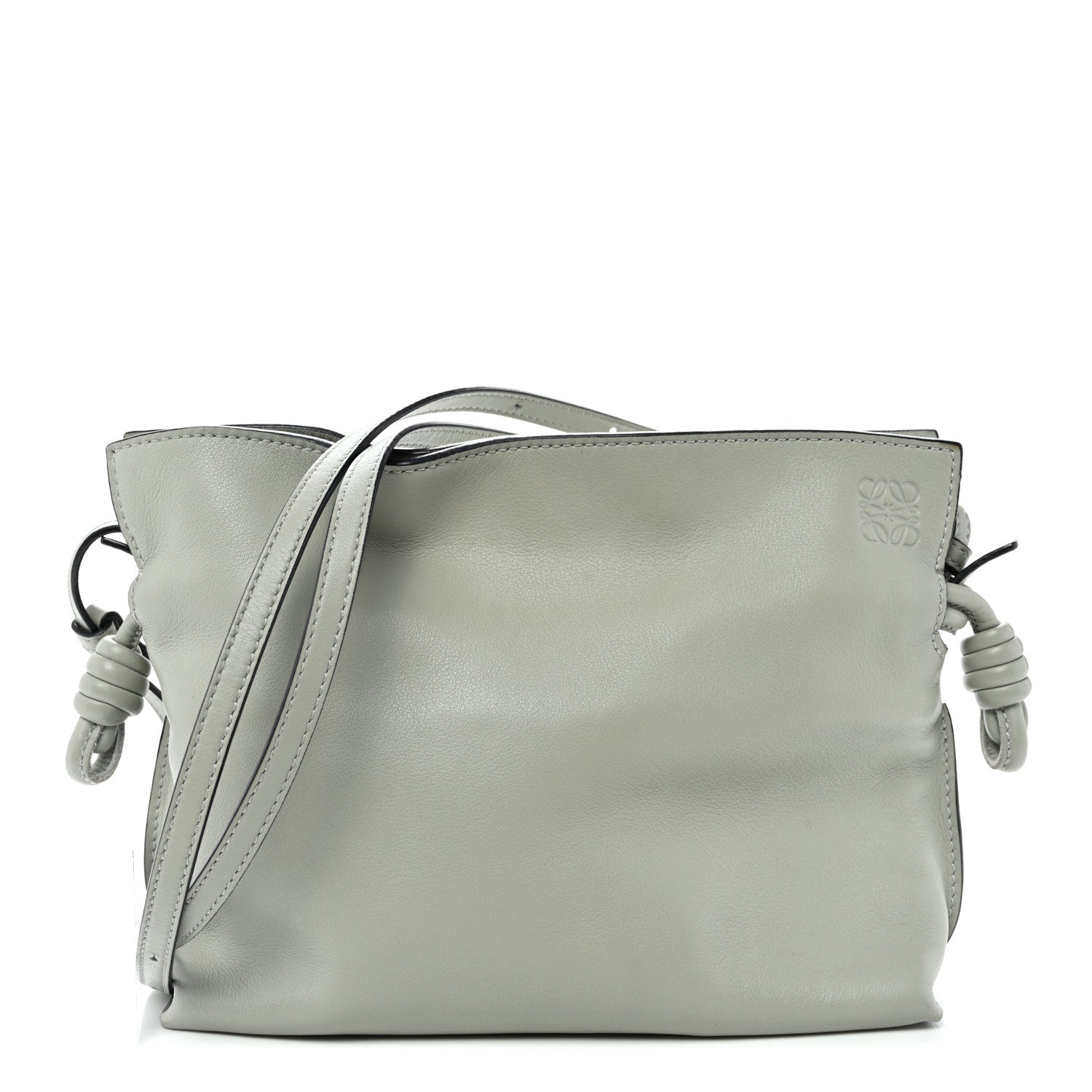 Loewe Calfskin Mini Flamenco Knot Clutch Ash Grey 1 of 9