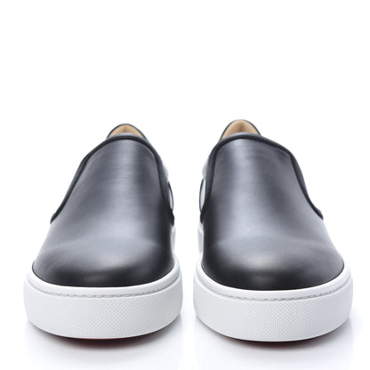 Christian Louboutin Calfskin Womens Masteral Platform Slip On Sneakers 41 Black 2 of 8